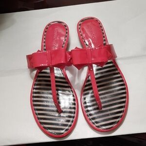 Arturo Chiang Red Sandals with Checkered Insole